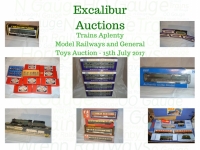 Excalibur Model Railway and Toy Auction 15/7/2017 - Village Hotel - Boreham Wood - NOT TO BE MISSED! 